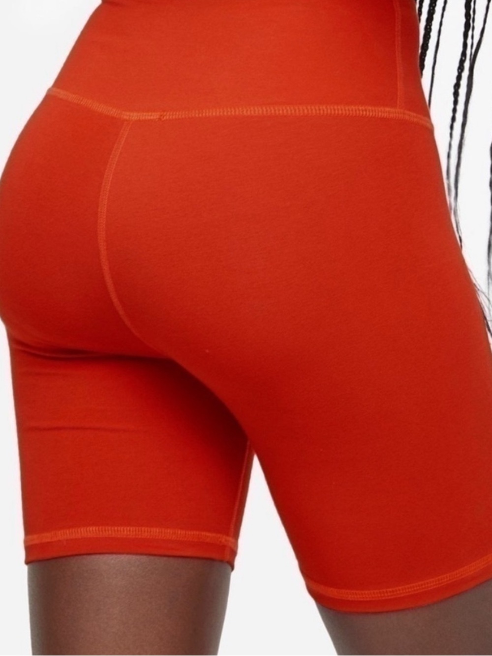 MATE the Label Orange High-Rise Bike Shorts